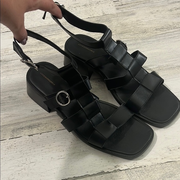Anthropologie Shoes - Anthropologie Black Heeled sandals Size 41